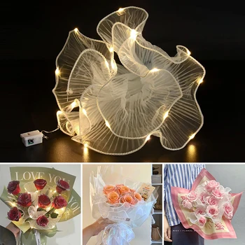 28cm * 2M Dalga Kenar Örgü İpliği çiçek Buketi Ambalaj Kağıdı DIY El Yapımı Sanat Düğün Parti sevgililer Günü Hediye Paketleme Kaynağı