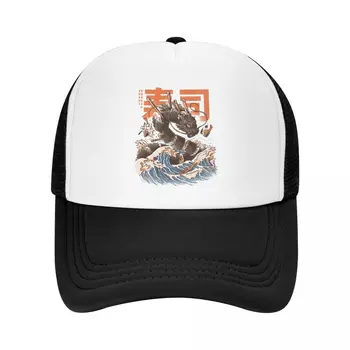 Özel Büyük Suşi Ejderha beyzbol şapkası Erkekler Kadınlar için Nefes Dalga Kapalı kanagawa şoför şapkası Spor Snapback Kapaklar güneş şapkaları