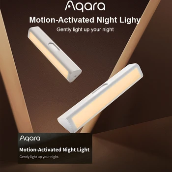 Aqara İndüksiyon LED Gece Lambası Manyetik kurulum insan vücudu ışık sensörü ile 2 Seviye Parlaklık Hediye
