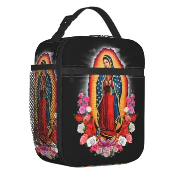 Meryem Guadalupe Termal Yalıtımlı Öğle Yemeği Çantaları Meksika Aziz Taşınabilir yemek taşıma çantası Açık Piknik için yiyecek saklama kutusu