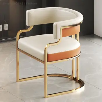 Tasarımcı İskandinav yemek sandalyeleri Salonu Deri Yatak Odası Modern yemek sandalyeleri Lüks Soyunma Sedie Sala Da Pranzo Mobilya FY40XP