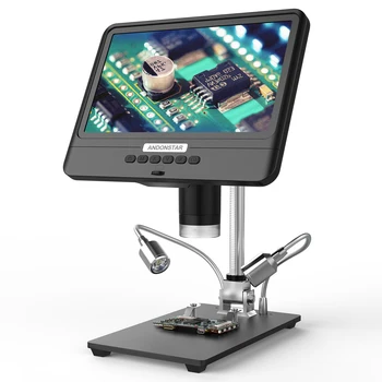 AD208S 8.5 İnç lcd ekran Ekran 5X-1200X Dijital Mikroskop 1280 * 800 Ayarlanabilir 1080P Kapsamı lehimleme Aracı iki dolgu ışıkları