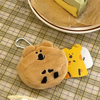 Tatlı Harajuku rahat tatlı y2k mini cüzdan sevimli moda ıns kpop kadın saklama çantası Kawaii peluş anime koala kulaklık çantası