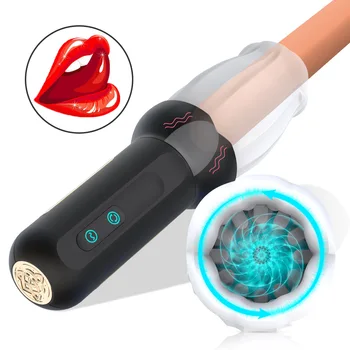 Mastürbasyon kupası Yetişkin Ürünleri Erkekler için Otomatik Masturbator Erkekler için Elektrikli Döner Titreşim Penis Oral Seks Makinesi Erkek Seks Oyuncak