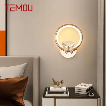 TEMOU İskandinav duvar lambası Modern kelebek dekor aplik ışık lüks LED 3 renk yaratıcı armatürleri ev yatak odası çalışması için