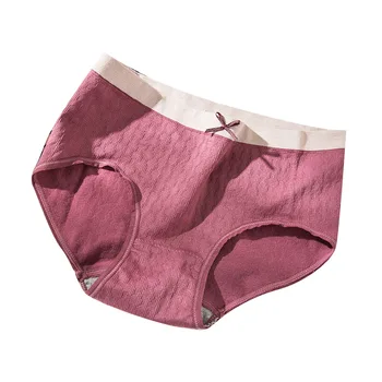 2023 Penye Ahşap pamuklu pantolonlar Dikişsiz İç Çamaşırı Bayanlar Pamuk Kasık Yay Nefes Kız Bel Külot
