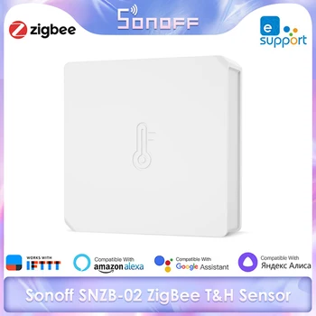 SONOFF SNZB-02 ZigBee Sıcaklık Ve Nem Sensörü Ewelink Gerçek zamanlı Monitör Hava Basıncı Nem Alexa İle Çalışmak GoogleHome