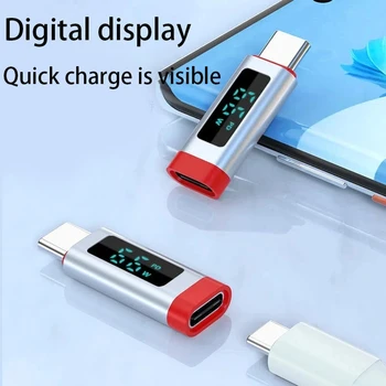 USB C Tipi Test Cihazı Monitör LCD Ekran Dijital şarj kablosu Dönüştürücü Fiş Adaptörü İzleme Şarj Hızı Güç