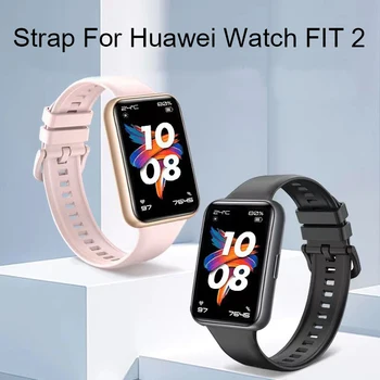 Yedek Silikon Bant İçin Huawei İzle FİT 2 Kayış Smartwatch Aksesuarları Bileklik Correa Bilezik Huawei İzle fit2 Sapanlar