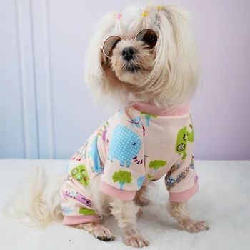 Köpek Tulum Tulum İlkbahar Yaz Pijama Köpek Giysileri Küçük Köpekler İçin Hayvan Kaniş Yorkshire Kedi Pet Köpek Pamuklu giysiler