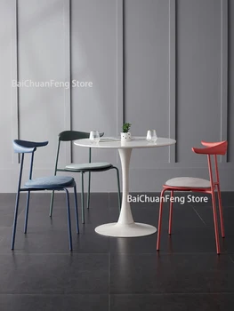 Tasarımcı Oxhorn Sandalye Basit Ev makyaj Dışkı Modern yemek Sandalyesi Ev Dükkanı sırtlı sandalye yemek odası mobilyası Koltuk