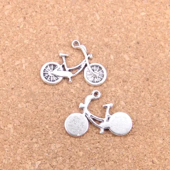 62 adet Charms bisiklet bisiklet 26x18mm Antik Kolye, Vintage Tibet Gümüş Takı, DIY bilezik kolye için