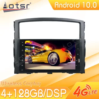 128G Android 10 Araba Multimedya Stereo Çalar Mitsubishi Pajero 4 İçin V80 V90 2006-2014 Radyo GPS Navi Başkanı Ünitesi 1 Din Carplay