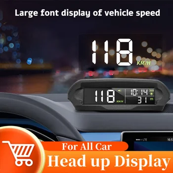 Head Up Display GPS Tüm Araba HUD Dijital Kilometre KMH MPH Aşırı Hız Alarmı İle Güneş Şarj Mesafesi İrtifa Ekran
