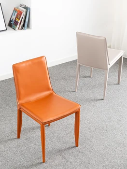 satılık basit kahve restoran sandalye ev eyer deri kalın deri sandalye arkalığı otel eğlence yumuşak çanta modern koltuk tasarımı