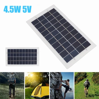 4.5 / 10W 5V Güneş Enerjisi Şarj Taşınabilir Güneş Pili Pil Telefon Şarj Cihazı USB Şarj Cihazı Güç Bankası Kamp Fenerler