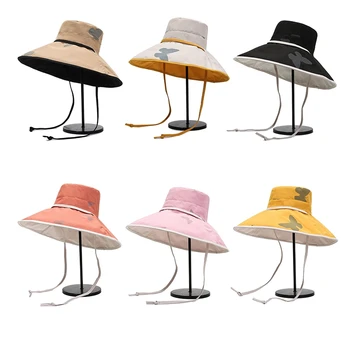 Yeni Stil Kore Büyük şapka kadın Bahar Ve Yaz Katlanabilir Seyahat güneş şapkası güneş şapkası Düz Renk Rahat Balıkçı Şapka