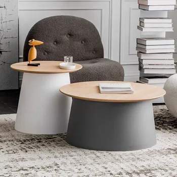 Modern İskandinav çay masası Sözleşmeli Ahşap çay masası Oturma Odası Kombinasyonu Yatak Odası Yuvarlak Masa Yaratıcı Ev Mobilyaları HY