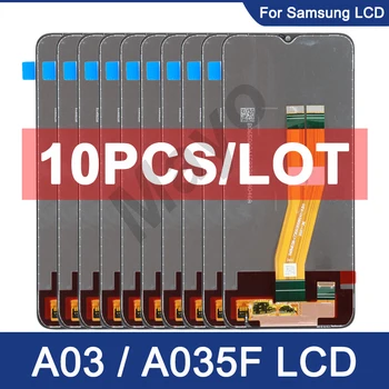 10 Adet/grup Orijinal Samsung Galaxy A03 LCD A035F Çerçeve İle Ekran dokunmatik ekran digitizer Samsung A035 A035F / DS