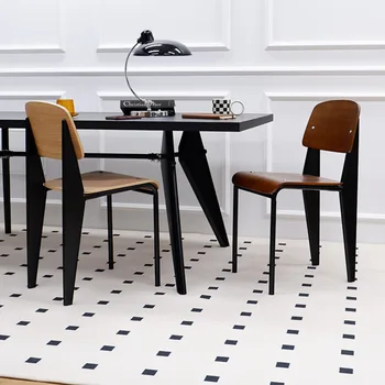 İskandinav Gerçek Ahşap yemek sandalyeleri Metal Kalınlaşmış Arkalığı Sandalye Rahat yemek masası Ve Sandalye ev sandalyeleri Oturma Odası