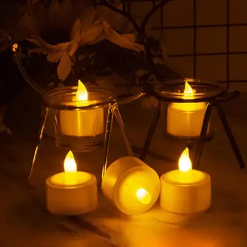 24 Adet elektrikli mum şenlikli yumuşak ışık sıcak beyaz eklemek atmosferler Alevsiz mum ışığı tatil hediyeler
