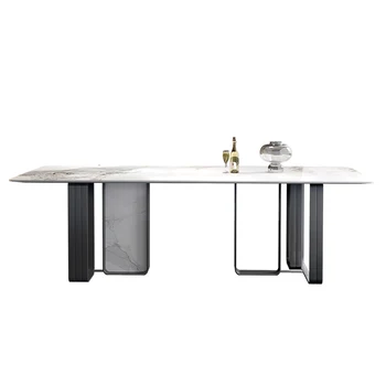 Hafif, lüks ve aydınlık yemek masaları ve sandalyeleri, modern sade, gelişmiş şehvetli minimalist kaya tabağı yemek masası