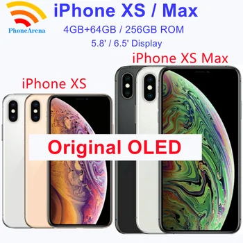 Apple iPhone XS / XS Max 5.8' 6.5 ' Orijinal OLED Ekran 64GB 256GB ROM 4GB RAM Fabrika Unlocked Yüz KİMLİĞİ NFC Çift 12 MP