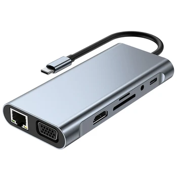 Akıllı Genişleme Dock 11 in 1 Mini Yerleştirme İstasyonu İletim Hızı 5.0 Gbps Powered Splitter Uzatma Dizüstü Bilgisayarlar için Tablet