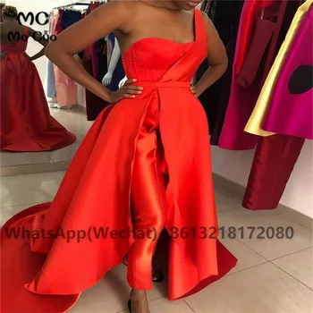 Kadın Sevgiliye Tulumlar balo kıyafetleri Cepler gece elbisesi Bir Omuz Pantolon Balo Elbisesi 2021