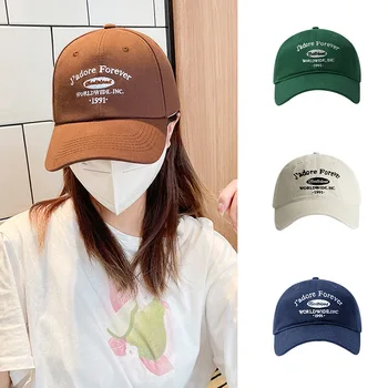Mektup beyzbol şapkası s Moda Kore Pop kadın Şapka Pamuk erkek beyzbol şapkası Nefes Spor Şapka Klasik Rahat Unisex Hast
