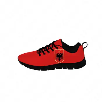 Arnavutluk Bayrağı Kartal Sneakers Mens Womens Genç rahat ayakkabılar Tuval koşu bezi Ayakkabı 3D Baskı Nefes Hafif ayakkabı