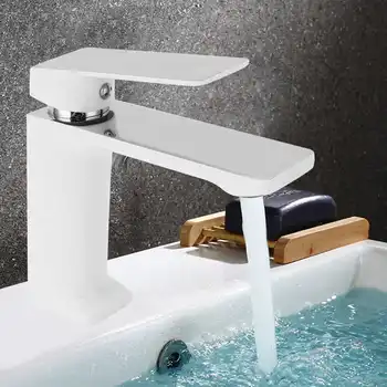 Banyo Sıcak Ve Soğuk Su Musluk Tek Delik Havza Musluk Bakır Ev Su Mikser lavabo musluğu Ev Gereçleri İçin