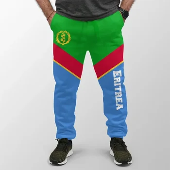 2023 Yaz Yeni erkek pantolonları Eritre Bayrağı 3D Rahat Moda erkek pantolonları