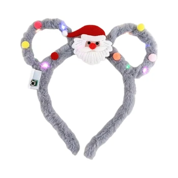M2EA Glitter Ayı Kulak Şekli Saç Çember Sevimli Canlı Yayın Saç Tutucu Noel Partisi Kostüm Şapkalar Çocuk Yetişkin için