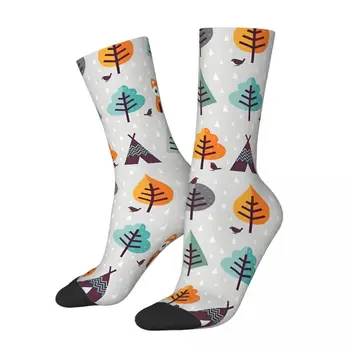 Komik Çılgın Çorap Erkekler için Tilki Orman Hip Hop Vintage Mutlu Desen Baskılı Erkek Ekip Çorap Rahat Hediye