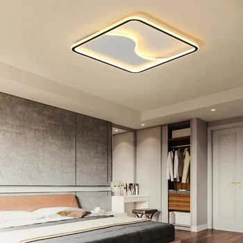 Dikdörtgen LED Tavan ışıkları Modern Oturma Odası Yatak Odası için Ev Asma Lamba Mutfak Tavan Armatürü Uzaktan Kumanda ile