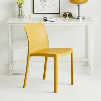 İskandinav Minimalist Yemek Odası sandalyeleri Modern Ev Plastik yemek sandalyeleri İstiflenebilir Arkalığı Tabureleri Basit Eğlence Dükkanı Sandalye