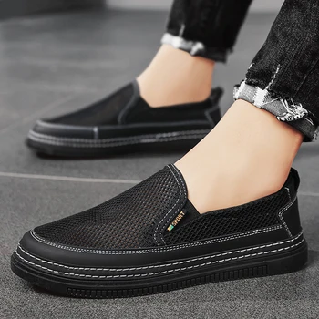 2023 Yeni Ayakkabı Erkekler rahat ayakkabılar Nefes Aşınmaya dayanıklı Ayakkabı Rahat Yuvarlak Ayak düz ayakkabı üzerinde Kayma Zapatos Hombre Tenis
