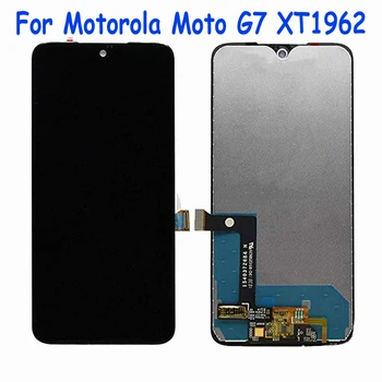 En iyi Çalışma dokunmatik ekran digitizer LCD ekran Montaj Sensörü Cam Panel Motorola Moto G7 XT1962 Telefon Pantalla