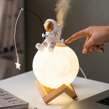 Astronot Figürleri Ev Dekorasyon Reçine Uzay Adamı Minyatür Gece Lambası Nemlendirici Soğuk Sis Makinesi Aksesuarları Doğum Günü Hediyeleri