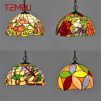 TEMOU Tiffany kolye ışık çağdaş LED lamba armatürleri dekoratif ev yemek odası için