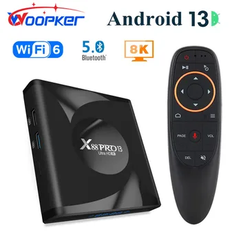 Woopker akıllı TV kutusu X88 PRO 13 Android 13 TV Kutusu RK3528 4GB 32GB 64GB 8K WIFI6 BT5 Sesli Arama Küresel Sürüm Set Üstü Kutusu