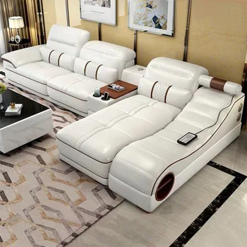 Manbas kanepe hakiki deri kanepe salon kanepe masaj kanepeler modernos para sala hoparlör bluetooth USB ile