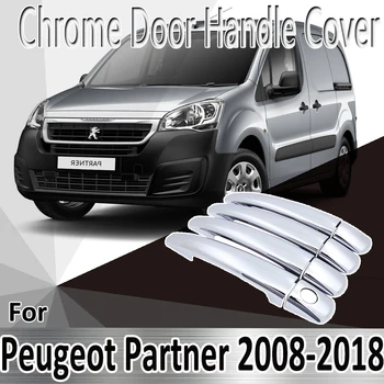 Peugeot Partner için 2008~2018 Styling Etiketler Dekorasyon Krom Kapı kulp kılıfı boya Tamir Araba Aksesuarları