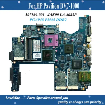 Yüksek kalite 507169-001 HP Pavilion DV7-1000 Laptop Anakart JAK00 LA-4083P PGA948 PM45 DDR2 %100 % test edilmiş