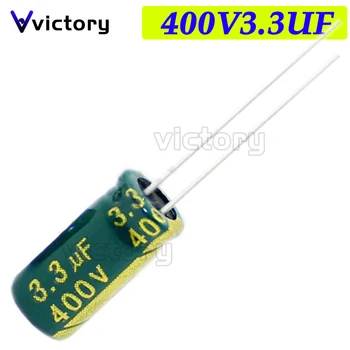 20 ADET 400V3. 3UF 6 * 12mm 3.3 UF 400V 6*12 Alüminyum elektrolitik kondansatör