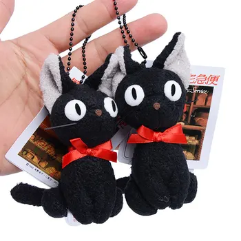 8-11cm 10 adet / grup Küçük Cadı Kiki JiJi Kedi peluş oyuncaklar Kolye Kawaii Siyah Kedi Kiki Anahtar Zincirleri Doldurulmuş Hayvanlar Bebek