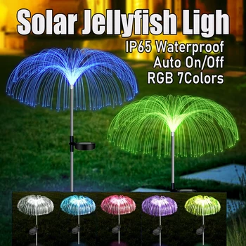 2/3/4/10 Adet Güneş Bahçe ışıkları Denizanası Lamba Açık IP65 su geçirmez çim ışığı RGB Değişen peyzaj ışığı