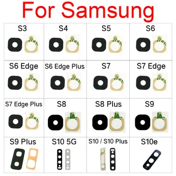 2 adet Arka Kamera lens camı Samsung Galaxy S3 S4 S5 S6 S7 S8 S9 S10 S10e Kenar Artı 5G Arka Kamera Lens ile Etiket Parçaları