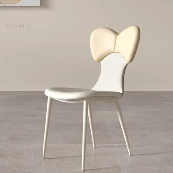 Işık lüks ev mobilyası yemek sandalyeleri Fransız tarzı tasarımcı arkalığı soyunma sandalye basit restoran mutfak yemek sandalyesi